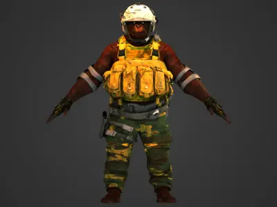 Gorilla Warfare - Soldier Ape 3D model