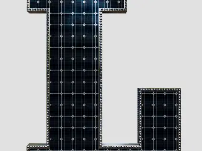 Solar Panel Letter - L 3D model