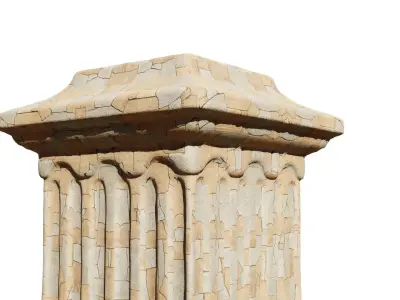Medieval Architectural Stone Pillar 3D Model Free low-poly 3D model