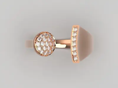 luxury diamond ring jr00056 3D print model