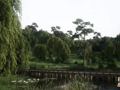 Willow Lake Biome Environment Low-poly 3D model