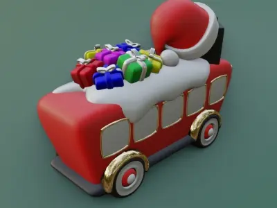 Santa Party Bus 3D print model