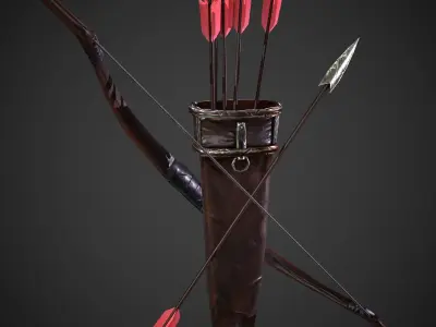 Hunter Bow Low-poly 3D model
