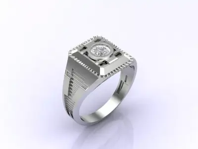 Print Ready STL 3DM  Gents Rings Diamond Men Ring  3D print model 12