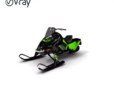 Snowmobile Model Pack with Detailed Features Low-poly 3D model