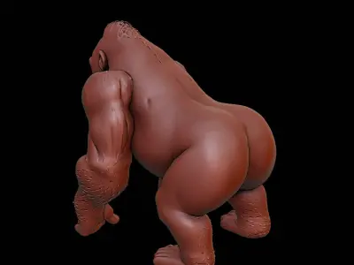 Gorilla Animal Sculpture 3D print model get