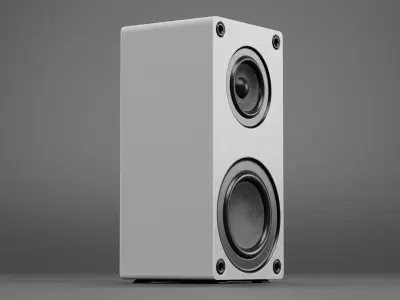 Tower Speaker V3 - Universal White Sound Unit Low-poly 3D model