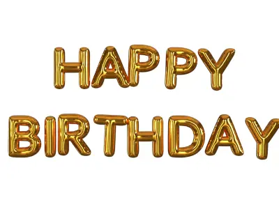 Happy Birthday Balloons PBR 3D model