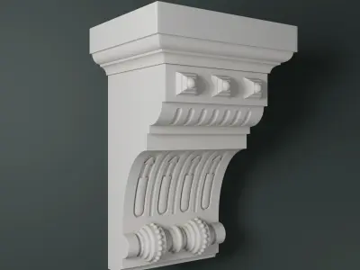 Corbel 004 - Georgian - Arrow and Fluted 3D model