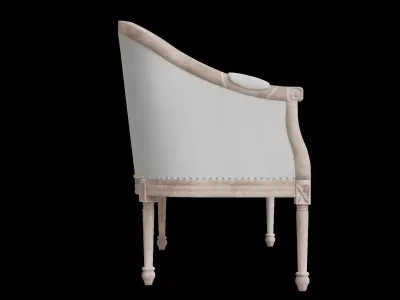 Classical Tufted Fabric Loveseat 3D model