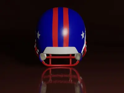Protective American Football Helmet Low-poly 3D model