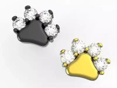 Paw earrings Studs earrings 3D print model