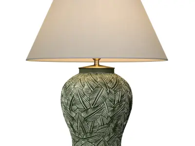 Table lamp ceramic Casa Padrino luxury ceramic green leaves 3D model