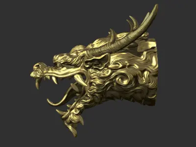 Chinese dragon grin 3D print model