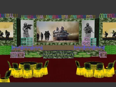 Army stage event 3D model