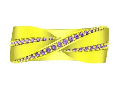 Luxury Criss Cross Pave Gemstone Ring for Women 4524 3D print model