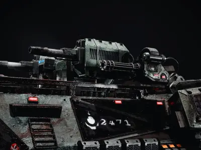 Futuristic Military High-quality Vehicle APC Low-poly 3D model