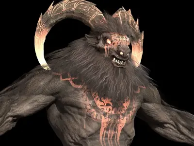 Baphomet demon Low-poly 3D model