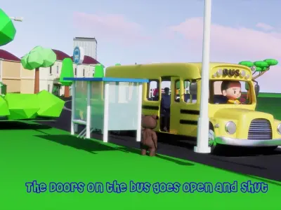 bus cartoony stylized rigged  3d model  3D model