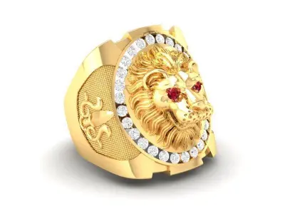 Luxury Lion Head Men Ring  315 3D print model