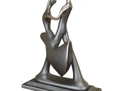 abstract dancer sculpture 3d model Low-poly 3D model