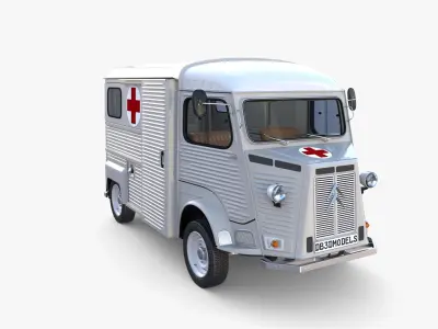 Citroen HY Ambulance with interior 3D model