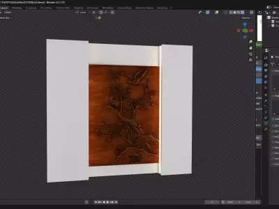 Wall panel 3D model shop