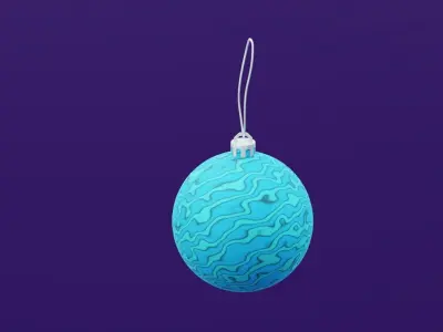 Turquoise Christmas Tree Decoration Balls  3D model