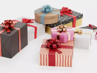 9 Gift Boxes Collection - Celebration Pile Edition 3D model
