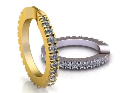  Golden Crest Diamond Band 3D print model