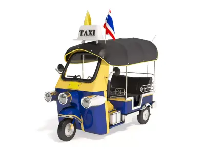 Tuk-Tuk Motor-tricycle in Thailand 3D model
