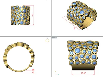 Cocktail ring diamond ring 3d model 3D print model