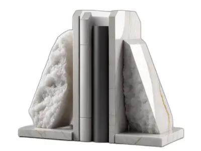 Luxury Marble Geode Bookends Set Low-poly 3D model