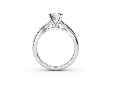 aj-030 diamond engagement ring gold 3D print model