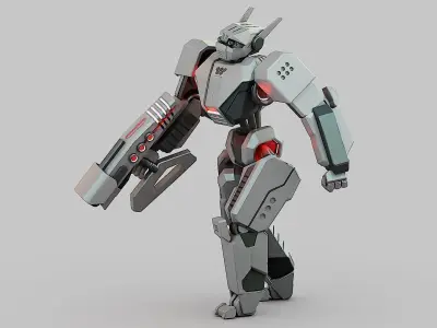FIGHTER ROBOT XERA Rigged for Unreal Engine - Unity - MIXAMO  3D model