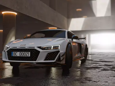 Brutalist Arch Low-poly 3D model