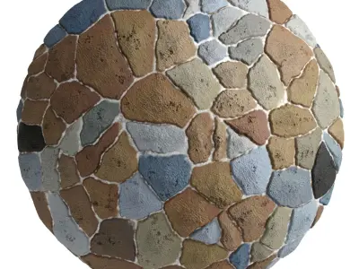 Ston Wall Material 4- By 3 color Pbr By Sbsar 4k 3D model