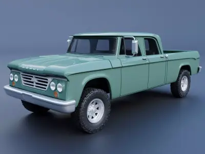 Dodge W200 Power Wagon Crew Cab 1962 3D print model