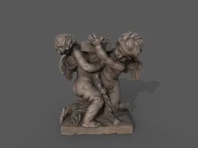 Putti Carrying a Lantern Low-poly 3D model