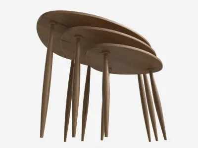 Nest of Tables Ercol Shalstone John Lewis 3D model