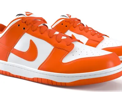 Nike Dunk Low orange blaze PBR Low-poly 3D model