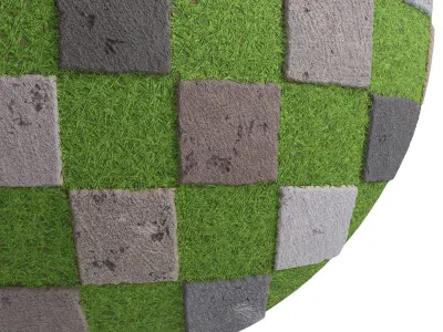 Grass Stone Materials6- By 3 color Pbr By Sbsar 4k Texture