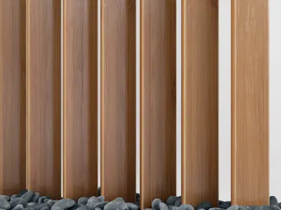 Board wall fundament pebble 3D model