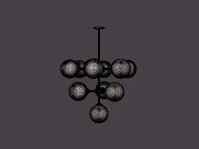 Ashleigh Chandelier - Silver Low-poly 3D model