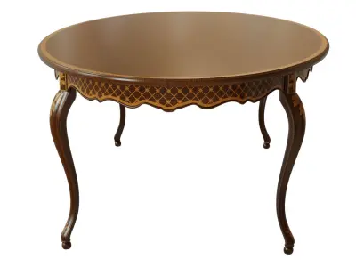 Classic table with inlaid veneer 2400 3D model