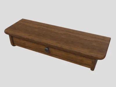 Wall Shelf 2 With Drawer Low-poly 3D model