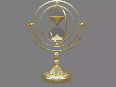 Hourglass golden Free 3D model