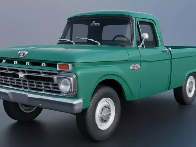 Pickup Truck F100 Short Bed 1966 3D print model