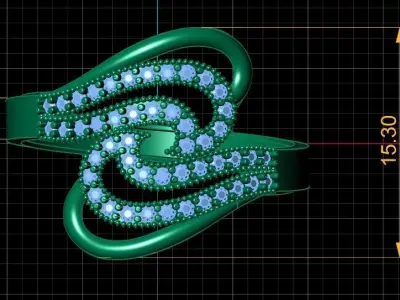 Luxury Dimond Ring For Women 3d Printabel Model 3D print model