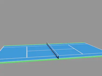 TENNIS COURT 3D MODEL with Tennis Ball 3D model